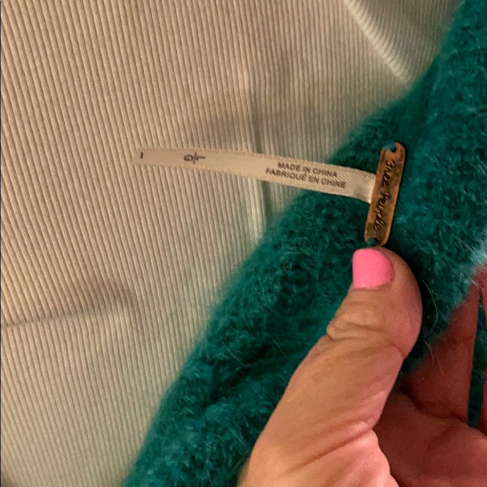 Turquoise button down sweater - Picture 5 of 5